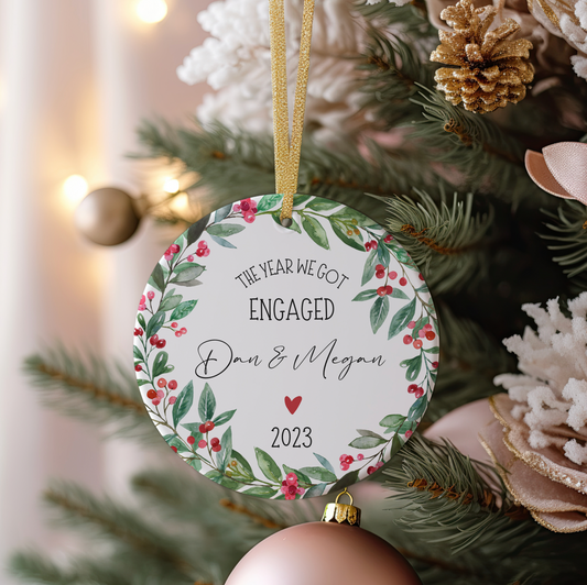Personalised Year of Engagement Ornament