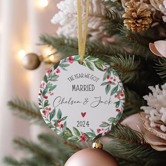 Personalised Year of Marriage Ornament