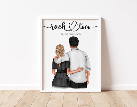 Personalised Couple Print | Couples Gift | Gift for Her | Boyfriend Girlfriend Print | Customised Couple Gift | Anniversary Gift | Valentine