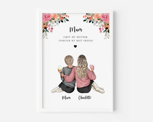 Personalised Mothers Day Gift | Mothers Day Print | Mum Gift || Gift for Mum | Mother and Daughter | Christmas gift for Mum