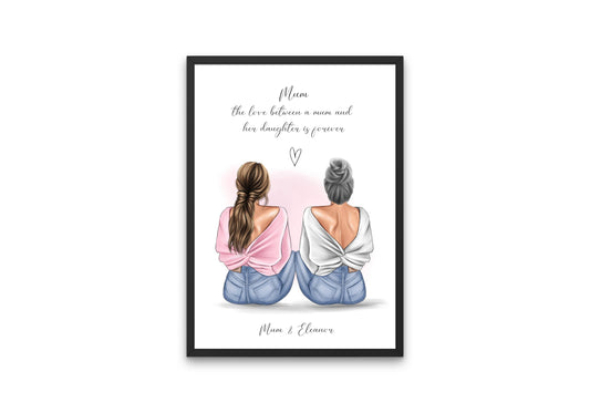 Personalised Mothers Day Gift | Mothers Day Print | Mum Gift || Gift for Mum | Mother and Daughter | Christmas gift for Mum