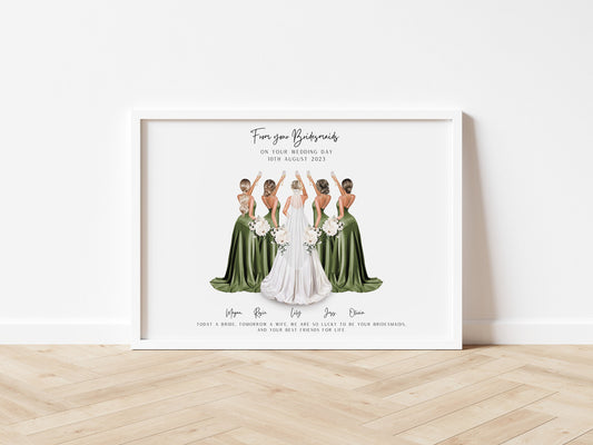 Personalised Wedding gift, Bridesmaid Print, Bridesmaid gift, Bridal Party gift, Bride Gift, Custom bridal party print, Bride squad poster